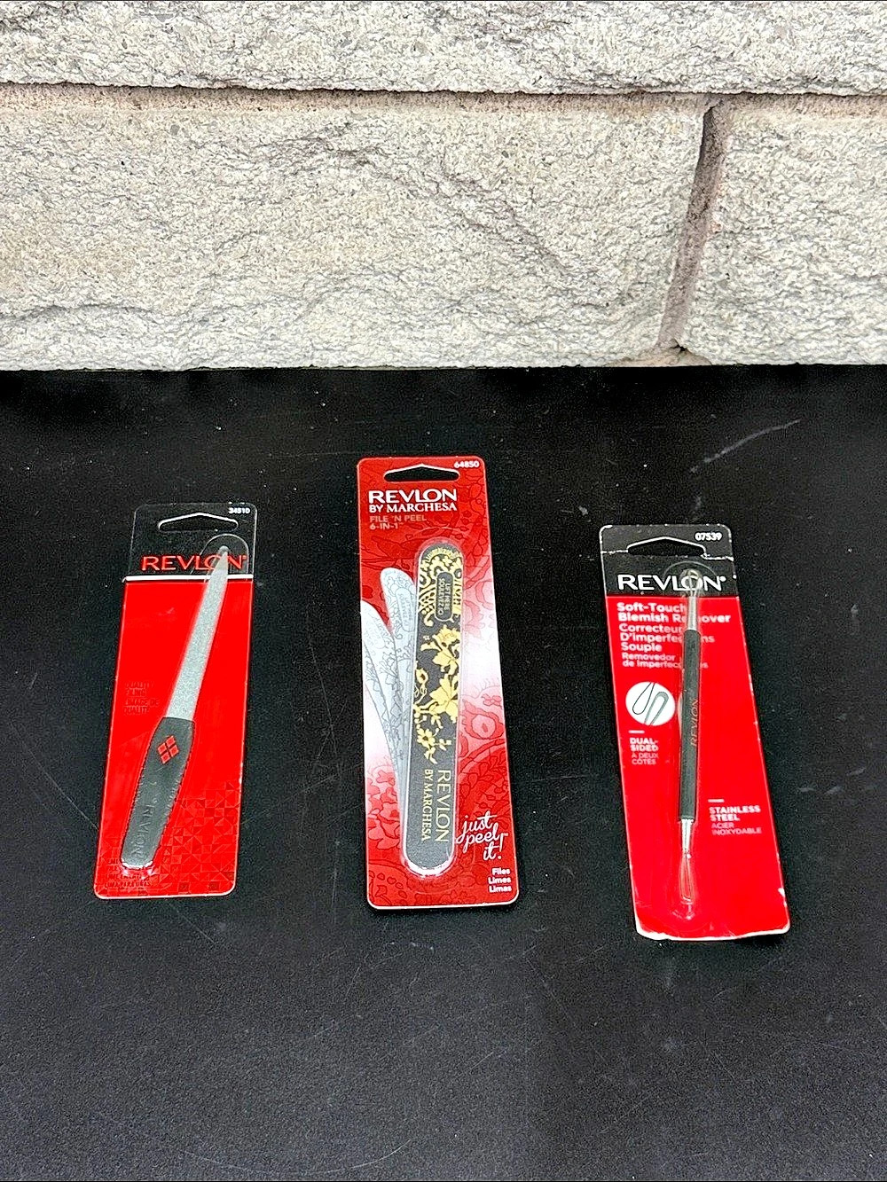 Revlon Beauty Tool Lot of 3 – Marchesa 6-in-1 Nail File, Emeryl File & Blemish R